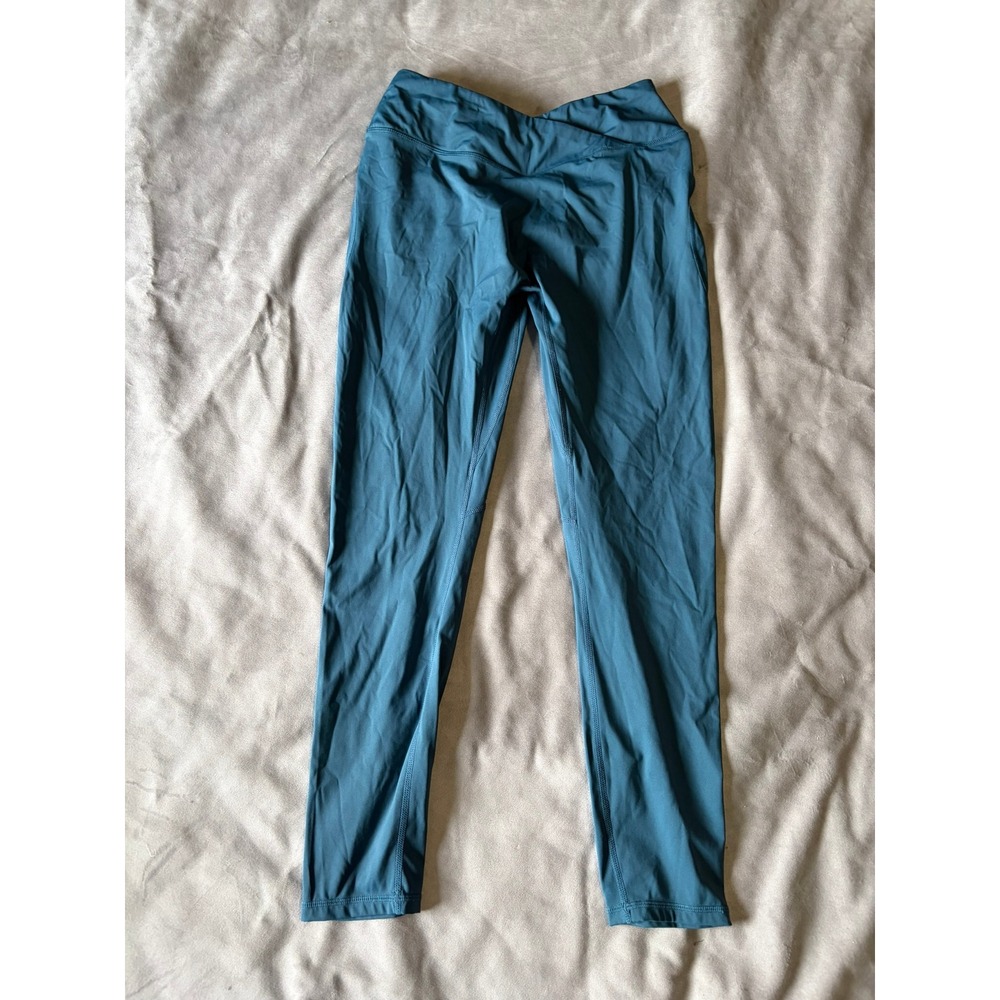 Unbranded Teal Crossover V-Waist Ruched Booty Leggings XL Gym Yoga Pants